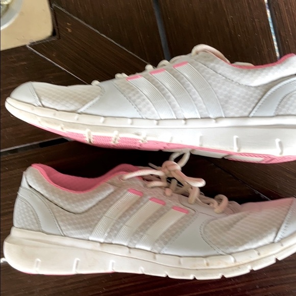 Adidas Trainers KEY FLEX FITFOAM Pink & Gray Flexible Excellent Condition Size 9 - Picture 7 of 12